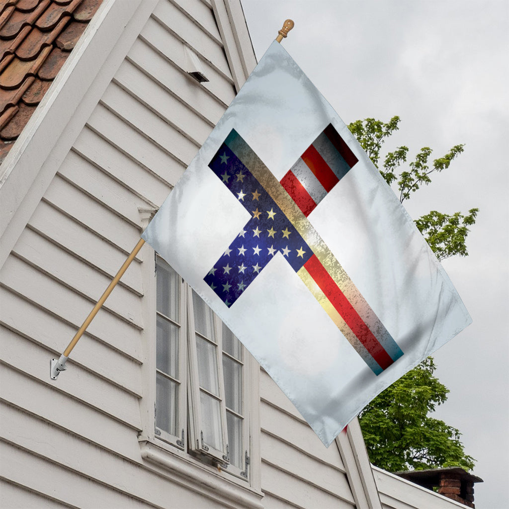 American Christian Cross Flag Print House Flag