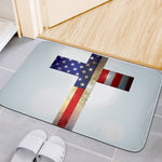 American Christian Cross Flag Print Indoor Door Mat