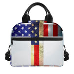 American Christian Cross Flag Print Insulated Lunch Bag