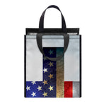 American Christian Cross Flag Print Insulated Lunch Tote