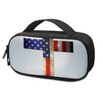 American Christian Cross Flag Print Insulin Cooler Travel Case