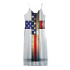 American Christian Cross Flag Print Jersey Midi Cami Dress