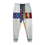 American Christian Cross Flag Print Jogger Pants