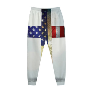 American Christian Cross Flag Print Jogger Pants