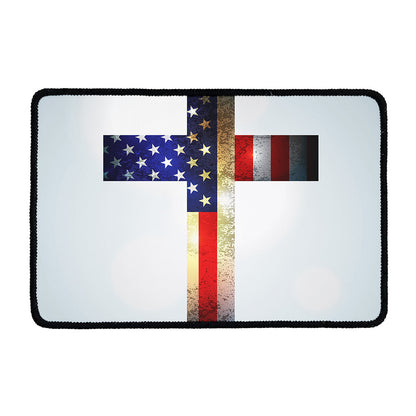American Christian Cross Flag Print Kitchen Mat