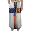 American Christian Cross Flag Print Lantern Pants