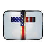 American Christian Cross Flag Print Laptop Sleeve