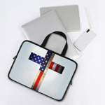 American Christian Cross Flag Print Laptop Sleeve With Handle