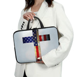 American Christian Cross Flag Print Laptop Sleeve With Handle