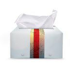 American Christian Cross Flag Print Leather Tissue Box Cover