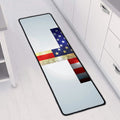 American Christian Cross Flag Print Long Kitchen Mat