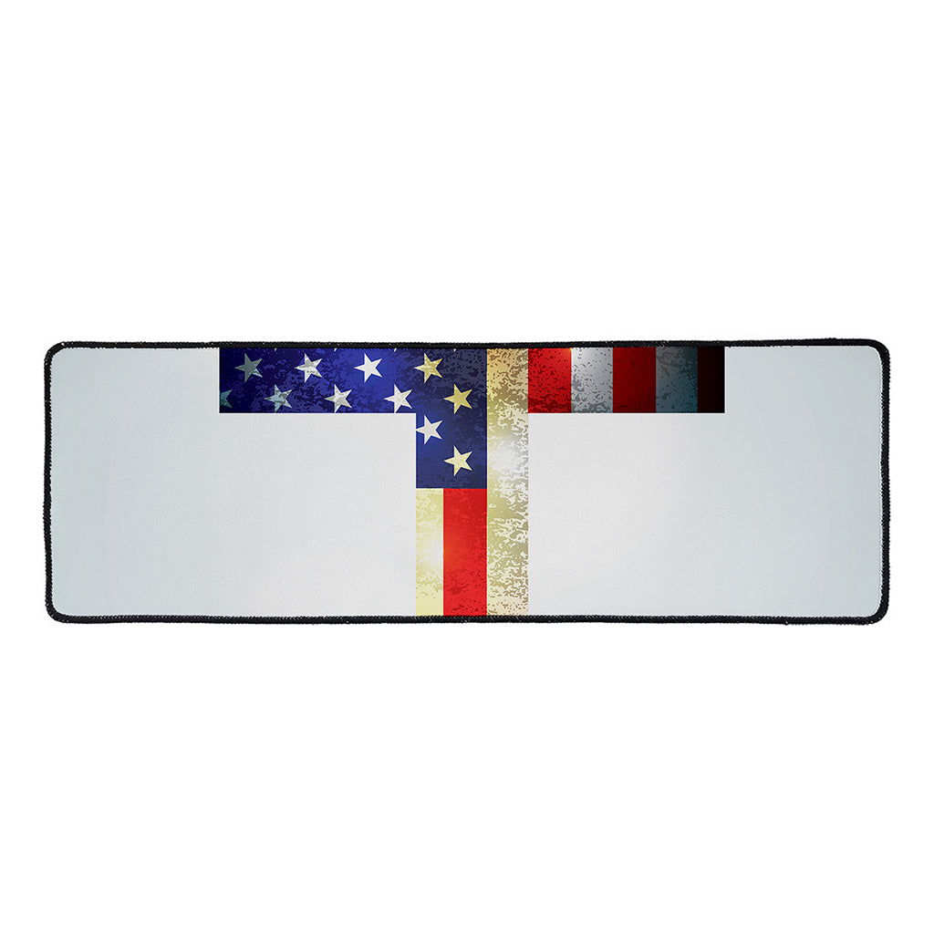 American Christian Cross Flag Print Long Kitchen Mat