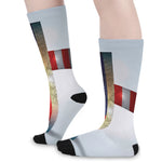 American Christian Cross Flag Print Long Socks