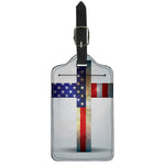 American Christian Cross Flag Print Luggage Tag