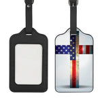 American Christian Cross Flag Print Luggage Tag