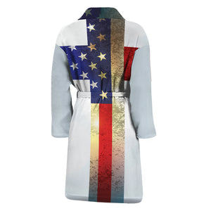 American Christian Cross Flag Print Men's Bathrobe