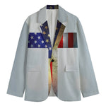 American Christian Cross Flag Print Men's Blazer