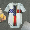 American Christian Cross Flag Print Men's Bodysuit