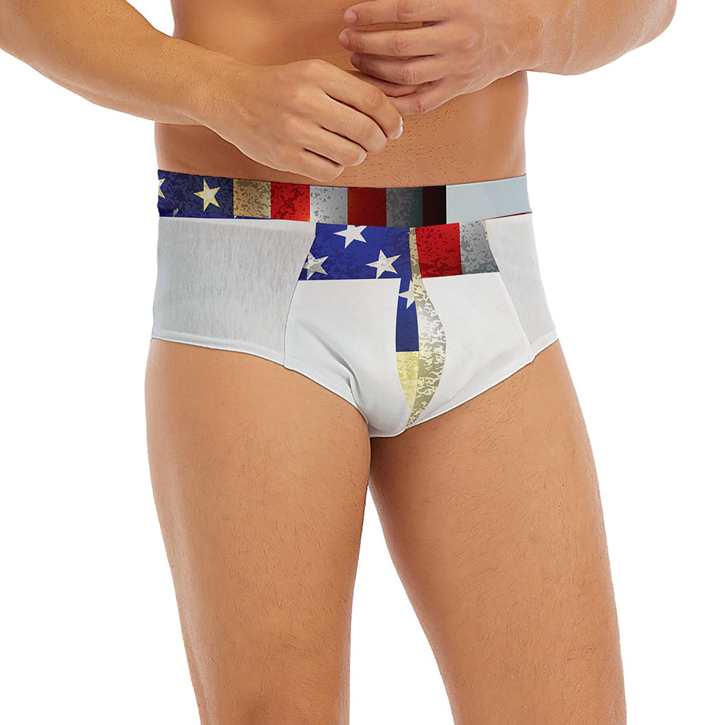 American Christian Cross Flag Print Men's Briefs