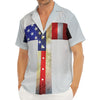 American Christian Cross Flag Print Men's Deep V-Neck Shirt