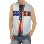 American Christian Cross Flag Print Men's Fitness Tank Top