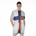 American Christian Cross Flag Print Men's Romper