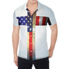 American Christian Cross Flag Print Men's Shirt