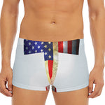 American Christian Cross Flag Print Men's Short Boxer Briefs