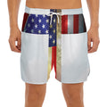 American Christian Cross Flag Print Men's Split Running Shorts