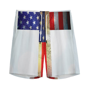 American Christian Cross Flag Print Men's Sports Shorts