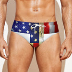 American Christian Cross Flag Print Men's Swim Briefs