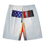 American Christian Cross Flag Print Men's Swim Trunks