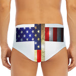 American Christian Cross Flag Print Men's Triangle Swim Briefs