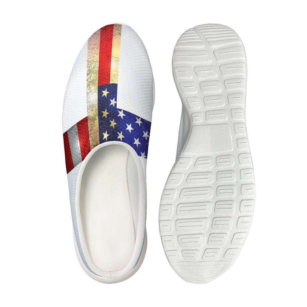 American Christian Cross Flag Print Mesh Casual Shoes