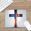 American Christian Cross Flag Print Mouse Pad