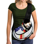 American Christian Cross Flag Print Pet Sling Carrier