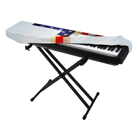 American Christian Cross Flag Print Piano Keyboard Cover