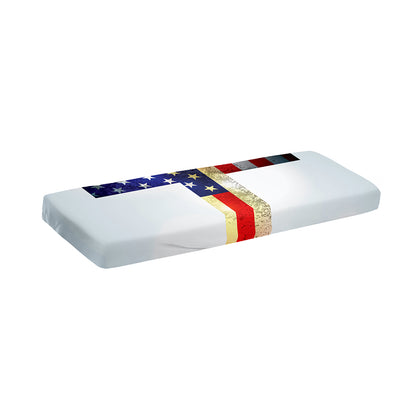 American Christian Cross Flag Print Piano Keyboard Cover