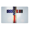 American Christian Cross Flag Print Polyester Doormat