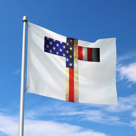 American Christian Cross Flag Print Polyester Flag