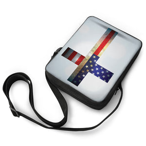 American Christian Cross Flag Print Rectangular Crossbody Bag