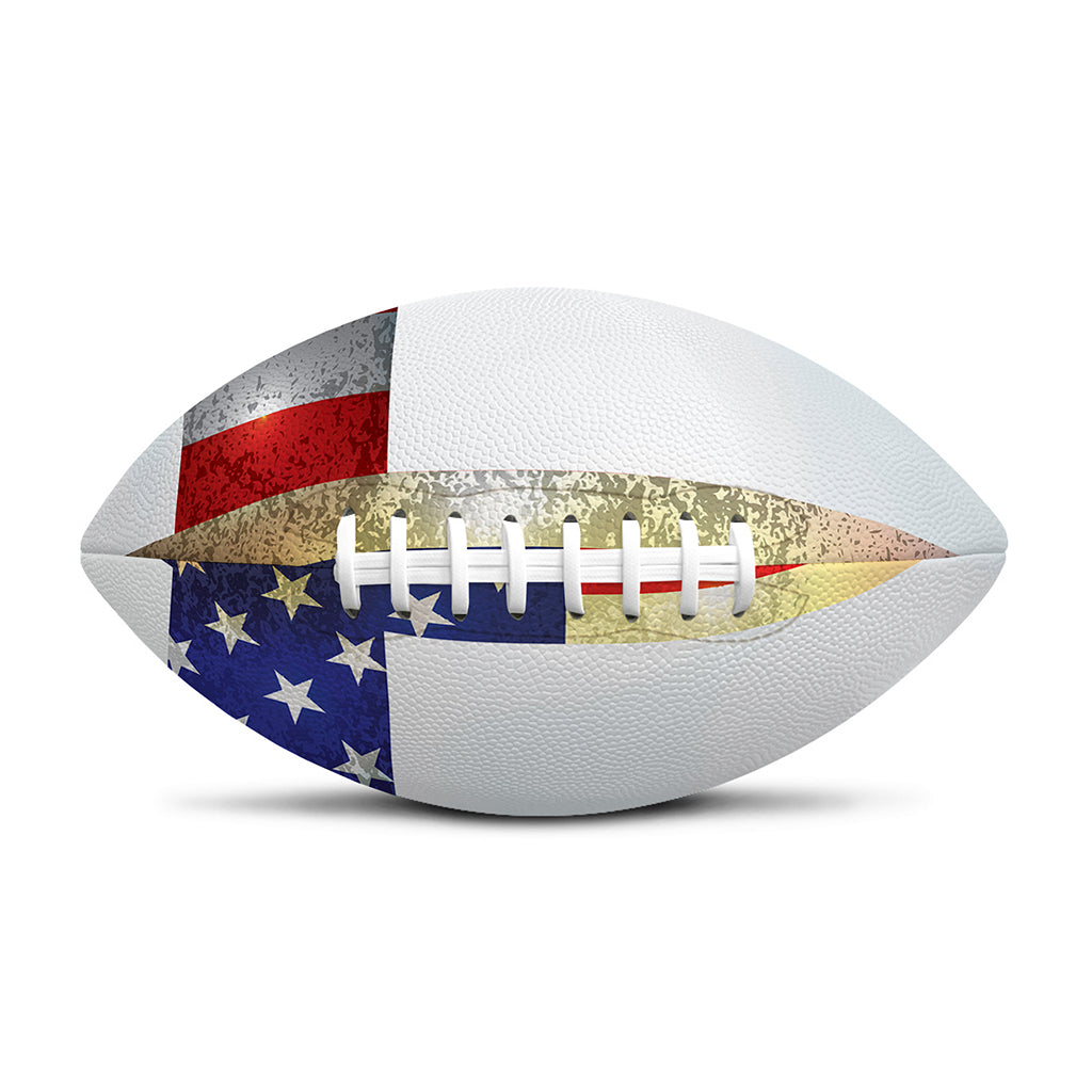 American Christian Cross Flag Print Rugby Ball