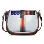 American Christian Cross Flag Print Saddle Bag