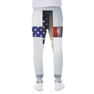 American Christian Cross Flag Print Scuba Joggers