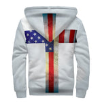 American Christian Cross Flag Print Sherpa Lined Zip Up Hoodie