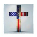 American Christian Cross Flag Print Silk Bandana