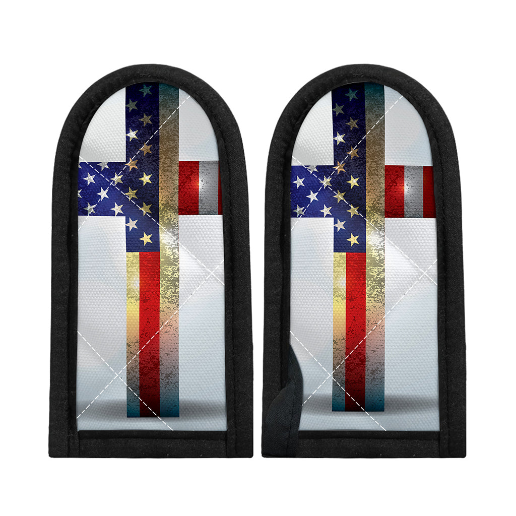 American Christian Cross Flag Print Skillet Handle Cover