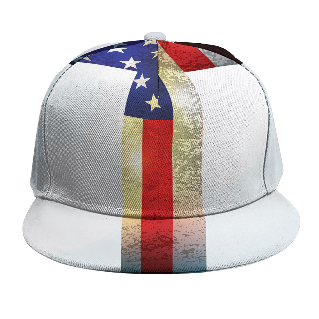 American Christian Cross Flag Print Snapback Cap