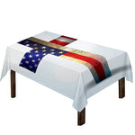 American Christian Cross Flag Print Tablecloth