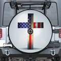 American Christian Cross Flag Print Tire Cover With Camera Hole